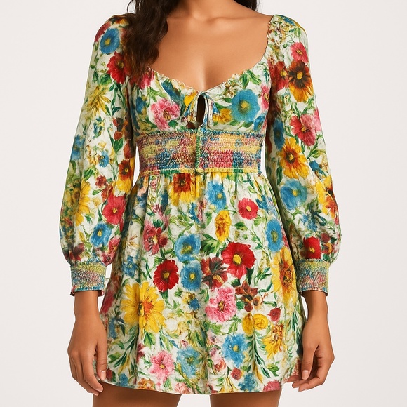 Alice + Olivia Floral Mini Dress – Size M - Picture 1 of 5